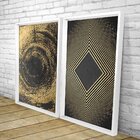 Quadro Com Moldura Chanfrada Ilusão Dourada