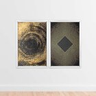 Quadro Com Moldura Chanfrada Ilusão Dourada