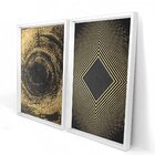 Quadro Com Moldura Chanfrada Ilusão Dourada