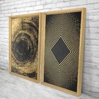 Quadro Com Moldura Chanfrada Ilusão Dourada