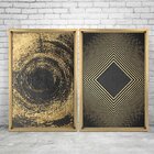 Quadro Com Moldura Chanfrada Ilusão Dourada