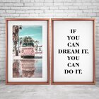 Quadro Com Moldura Chanfrada Kombi Rosa