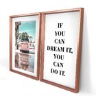 Quadro Com Moldura Chanfrada Kombi Rosa