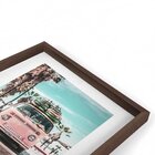 Quadro Com Moldura Chanfrada Kombi Rosa