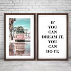 Quadro Com Moldura Chanfrada Kombi Rosa