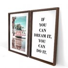 Quadro Com Moldura Chanfrada Kombi Rosa