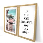 Quadro Com Moldura Chanfrada Kombi Rosa