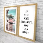 Quadro Com Moldura Chanfrada Kombi Rosa