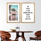 Quadro Com Moldura Chanfrada Kombi Rosa