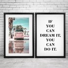 Quadro Com Moldura Chanfrada Kombi Rosa