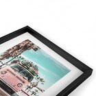 Quadro Com Moldura Chanfrada Kombi Rosa