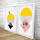 Quadro Com Moldura Chanfrada Love Abstrato