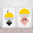 Quadro Com Moldura Chanfrada Love Abstrato