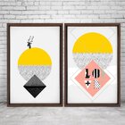 Quadro Com Moldura Chanfrada Love Abstrato