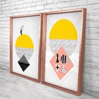 Quadro Com Moldura Chanfrada Love Abstrato