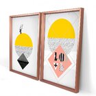 Quadro Com Moldura Chanfrada Love Abstrato