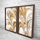 Quadro Com Moldura Chanfrada Mármore Abstrato Dourado