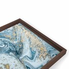 Quadro Com Moldura Chanfrada Mármore Azul Com Dourado