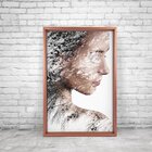 Quadro Com Moldura Chanfrada Mulher Árvore