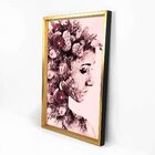 Quadro Com Moldura Chanfrada Mulher Com Rosas