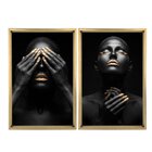 Quadro Com Moldura Chanfrada Mulheres Ouro