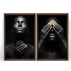 Quadro Com Moldura Chanfrada Mulheres Ouro