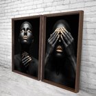 Quadro Com Moldura Chanfrada Mulheres Ouro