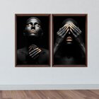 Quadro Com Moldura Chanfrada Mulheres Ouro