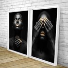 Quadro Com Moldura Chanfrada Mulheres Ouro