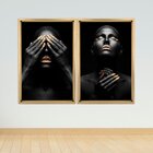 Quadro Com Moldura Chanfrada Mulheres Ouro