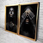 Quadro Com Moldura Chanfrada Mulheres Ouro