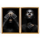 Quadro Com Moldura Chanfrada Mulheres Ouro