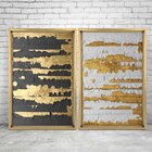 Quadro Com Moldura Chanfrada Ouro Descascado