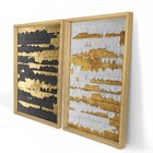 Quadro Com Moldura Chanfrada Ouro Descascado