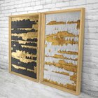 Quadro Com Moldura Chanfrada Ouro Descascado