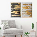 Quadro Com Moldura Chanfrada Ouro Descascado