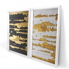 Quadro Com Moldura Chanfrada Ouro Descascado