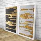 Quadro Com Moldura Chanfrada Ouro Descascado