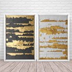 Quadro Com Moldura Chanfrada Ouro Descascado