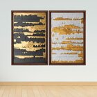 Quadro Com Moldura Chanfrada Ouro Descascado