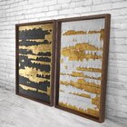 Quadro Com Moldura Chanfrada Ouro Descascado