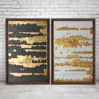 Quadro Com Moldura Chanfrada Ouro Descascado