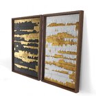 Quadro Com Moldura Chanfrada Ouro Descascado