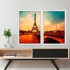 Quadro Com Moldura Chanfrada Paris Envelhecido