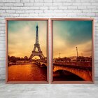 Quadro Com Moldura Chanfrada Paris Envelhecido