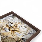 Quadro Com Moldura Chanfrada Pintura Flor Amarelo