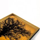 Quadro Com Moldura Chanfrada Por Do Sol Com Árvore