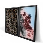 Quadro Com Moldura Chanfrada Praia Com Abstrato