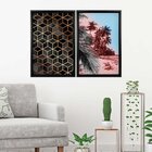 Quadro Com Moldura Chanfrada Praia Com Abstrato