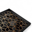 Quadro Com Moldura Chanfrada Praia Com Abstrato